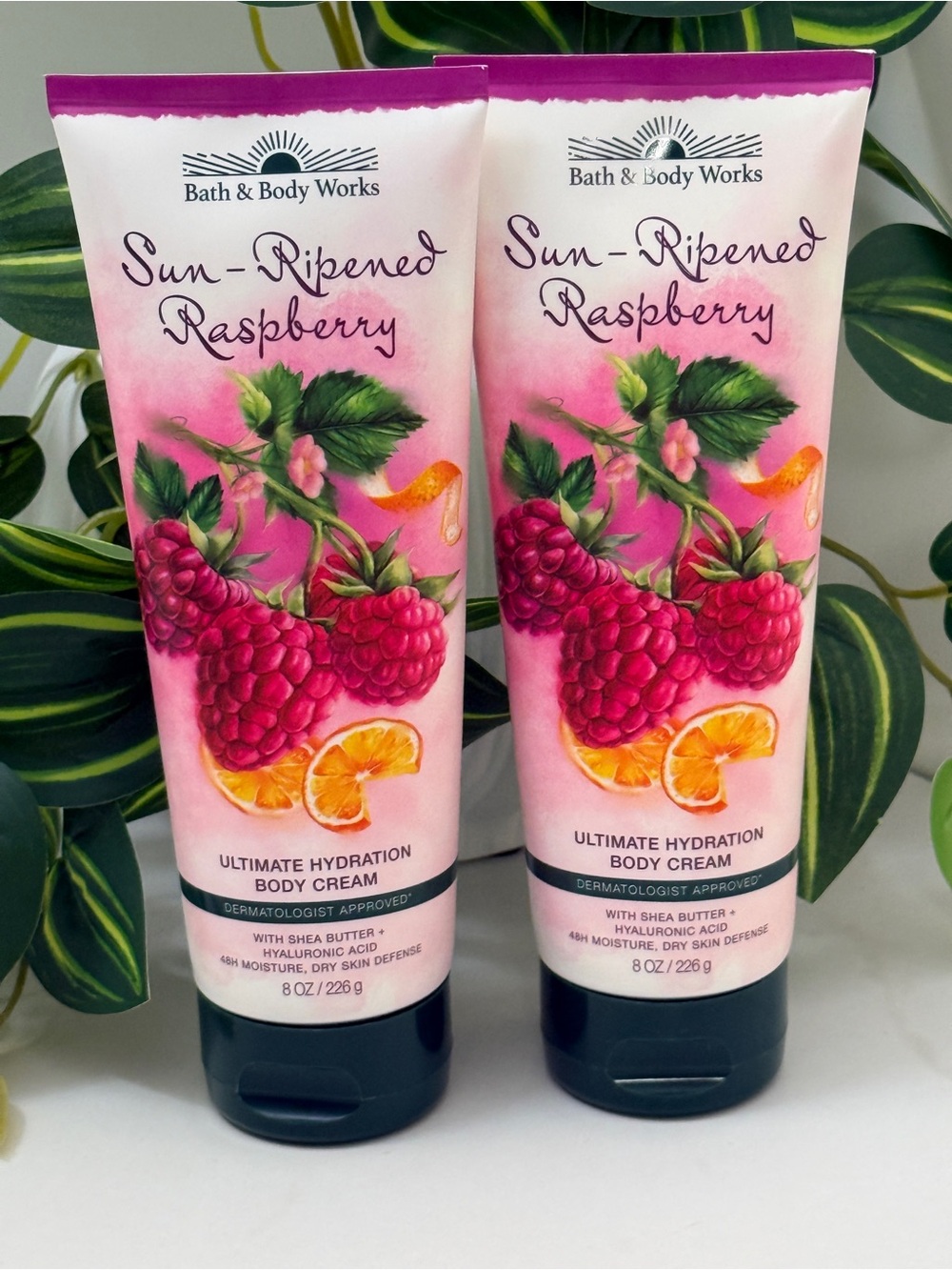 2x Bath & Body Works Sun-Ripened Raspberry Ultimate Hydration Body Cream - New